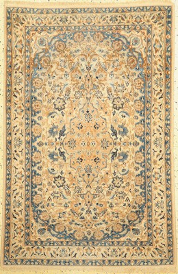 Nain fein(Seidengrund), Persien, um 1960, Korkwolle mit Seide, ca. 180 x 120 cm, verschmutzt, EHZ: 2