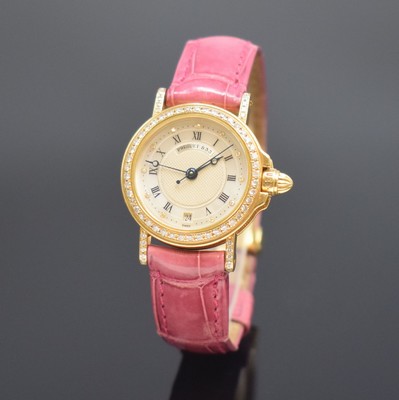 BREGUET Marine feine Damenarmbanduhr Referenz BA 8401, Schweiz um 2005, Automatik, Geh. in GG 750/000 aufwendig mit Diamanten bes., Boden 6-fach ...