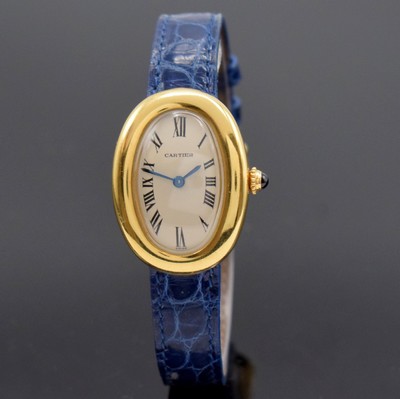 CARTIER Paris Damenarmbanduhr Serie Baignoire in GG 750/000, Schweiz um 1990, quarz, Boden 4-fach verschr., vers. Zifferbl. m. röm. Std., gebl. ...