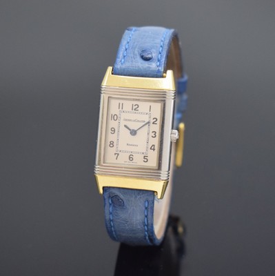 Jaeger-LeCoultre Reverso Damenarmbanduhr in Edelstahl und Gold Referenz 261.5.08, Schweiz um 2000, quarz, drehbares Wendegehäuse, silb. ...