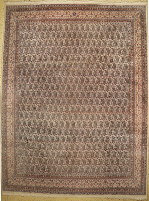 Birdjand fein alt, signiert, Persien, um 1960, Korkwolle auf Baumwolle, ca. 380 x 305 cm, EHZ: 1-2