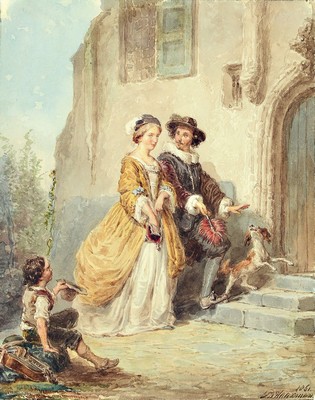 Pieter Alardus Haaxmann, 1814-1887 Delft, niederländischer Genre-und Figurenmaler, Schüler von C. Krusemann und C.O. van der Grient, hier: Der ...
