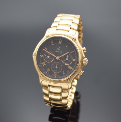 EBEL El Primero Schaltradchronograph in RG 750/000 Referenz 5134901, Schweiz um 1990, Automatik, 3-teiliges Goldgeh. inkl. Gliederband in RG 750/000 ...