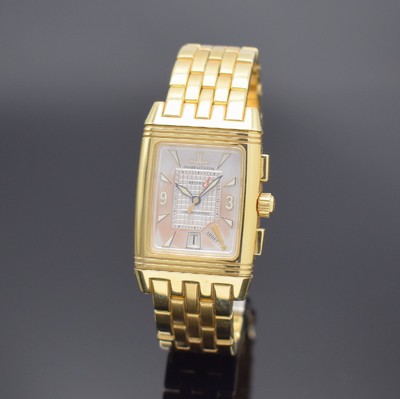 Jaeger-LeCoultre Armbandchronograph Modell Reverso Gran´Sport in GG 750/000 Referenz 295.110.592, Handaufzug, um 180 Grad drehb. Goldgehäuse inkl. ...