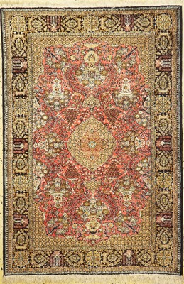 Ghom Seide, Persien, ca. 40 Jahre, reine Naturseide, ca. 165 x 113 cm, EHZ: 2, verfärbt