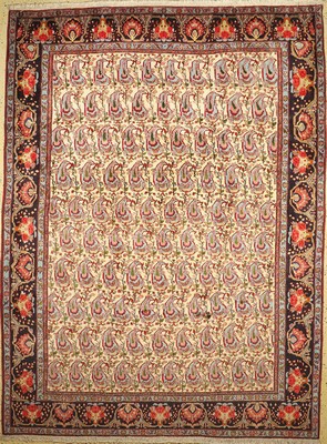 Senneh fein alt, Persien, ca. 50 Jahre, Korkwolle auf Baumwolle, ca. 338 x 250 cm, gereinigt, EHZ: 1(gebraucht)