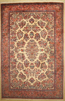 Sarogh fein alt, Persien, ca. 50 Jahre, Korkwolle auf Baumwolle, ca. 340 x 227 cm, gereinigt, EHZ: 1-2