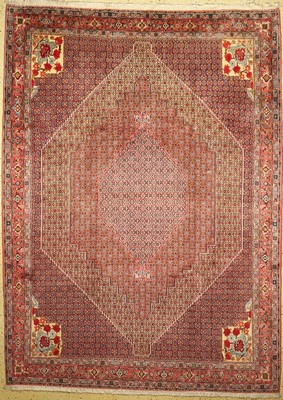 Senneh fein alt, Persien, ca. 50 Jahre, Korkwolle auf Baumwolle, ca. 353 x 258 cm, gereinigt, EHZ: 1(gebraucht)