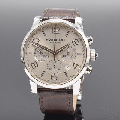 MONTBLANC Timewalker Herrenarmbanduhr mit Chronograph Referenz 7069, Schweiz um 2010, Automatik, Edelstahlgeh. beids. vergl., Boden 6-fach verschr., ...