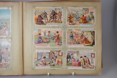 Sammelbilder: Liebig-Bilder-Album, 1880er -1920er, Album mit 359 Sammelbildern, chromolithographiert, 30 Doppelseiten mit je einer Bilderserie zu 6 ...