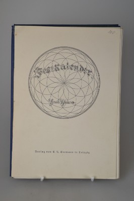 Festkalender von Hans Thoma, Leipzig, E.A.Seemann o.J. (1914), Begleitheft 7 S., 31 Tafeln mit farbigen Reproduktionen nach den Gemälden Thomas, ...