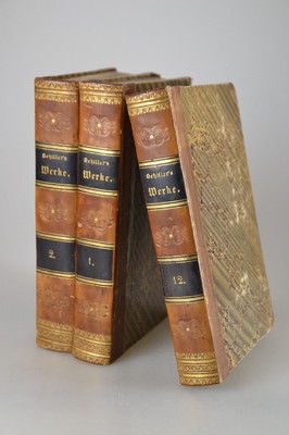 Friedrich von Schiller (1759-1805): Sämtliche Werke, 12 Bd., Stuttgart und Tübingen, Cotta 1835-36, mit 13 Stahlstichtafeln von Schuler u.a. nach ...