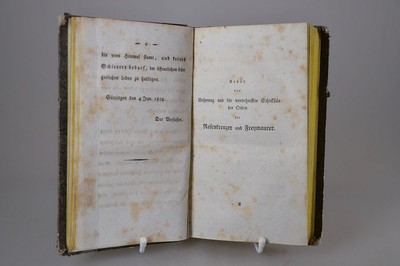 Johann Gottlieb Buhle (1763-1821): Über den Ursprung und die Schicksale der Rosenkreuzer und Freimaurer, o.A. (wohl Erstausgabe: Göttingen, Röwer ...