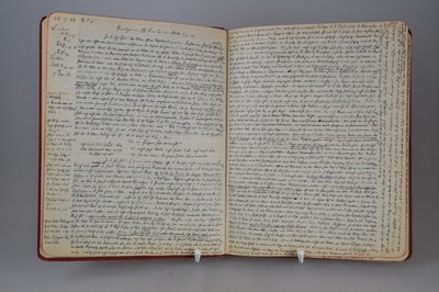 Notizbuch mit den "Predigten, gehalten in der Trinitatiskirche zu Mannheim" von Pfarrer Karl Friedrich Renz (1864-1936), 1925-1930, über ...