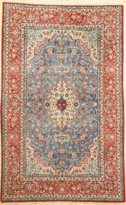 Esfahan fein alt, Persien, um 1950, Korkwolle auf Seide, ca. 233 x 150 cm, ca. 1,0Mio. Kn/qm, EHZ: 1-2