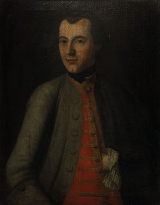 Unbekannter Künstler des ausgehenden 18.Jh.,Bildnis eines eleganten Edelmannes, Hüftbild, "Napoleongeste" als Ausdruck politischen ...