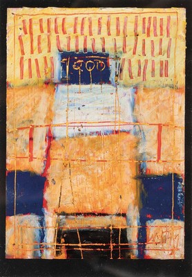 Klaus Neuper, 1949 Nürnberg-2007, 2 Werke, Mischtechnik auf Lwd, abstrakte Kompositionen,je signiert und datiert 1999 und 1991, je 15x10,5 cm, unter ...