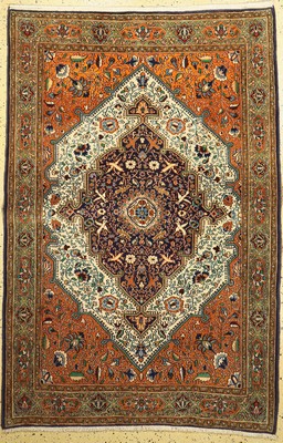 Ghom alt, Persien, um 1960, Wolle mit Seide, ca. 216 x 147 cm, EHZ: 1-2