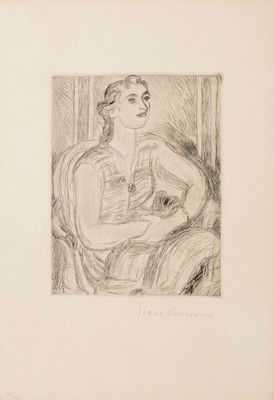 Hans Purrmann, 1880 Speyer-1966 Basel, Bildnis der Eva Maria Henschel, Kaltnadelradierung von 1960, rechts unten handsigniert, num. 70/103, Abb. ca. ...