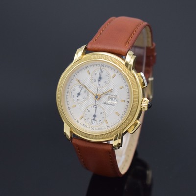 MAURICE LACROIX Armbandchronograph in GG 750/000 Referenz 39657, Automatik, Schweiz um 2000, Boden aufgedr. (dell.), silb. Zifferbl. m. aufgel. ...