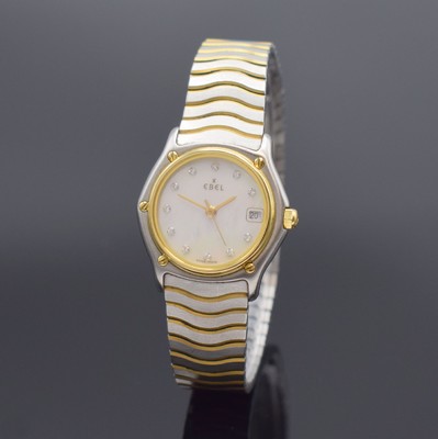 EBEL Sport Classique Damenarmbanduhr in Edelstahl und Gold Referenz 1087121, Schweiz um 2000, quarz, Stülpgeh. m. 5-fach verschr. Goldlünette, ...