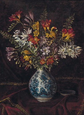 Eva Templeton-Kraus, 1941-1942 Studium an der Akademie Karlsruhe bei August Gebhardt, 1978 Übersiedelung nach Texas/USA, hier: Blumen in ...