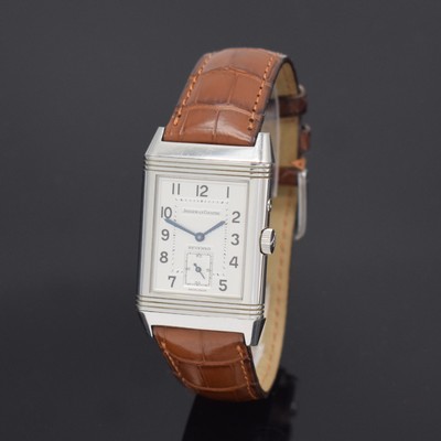 Jaeger-LeCoultre Reverso Duoface Herrenarmbanduhr in Edelstahl Referenz 270.8.54, Schweiz um 2000, Handaufzug, Wendegehäuse, beids. Zeitanzeige, ...