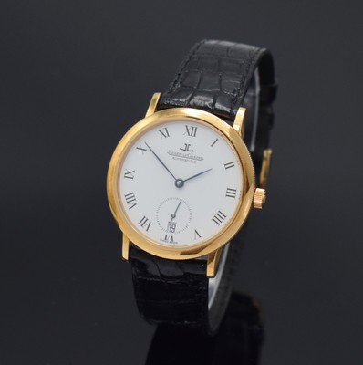 Jaeger-LeCoultre Herrenarmbanduhr Modell Gentilhomme Referenz 155.2.9 in RG 750/000, Schweiz um 1993, massives Goldgeh. inkl. orig. Lederband m. ...