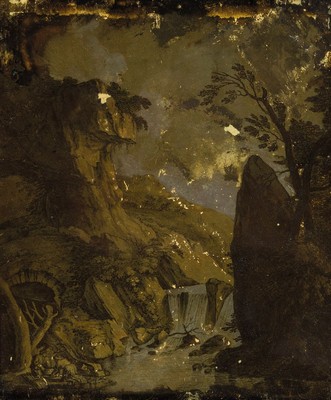 Hinterglasmalerei, 19. Jh., nach einem Motiv von Joachim Franz Beick, (1665 - 1798) leicht berieben bzw. Altersspuren, ca. 23 x 20 cm, Holzrahmen: 35 ...