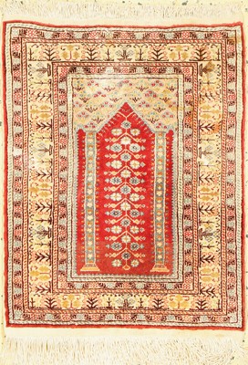 Kayseri Seide, Türkei, ca. 30 Jahre, reine Naturseide, ca. 54 x 43 cm, EHZ: 1-2