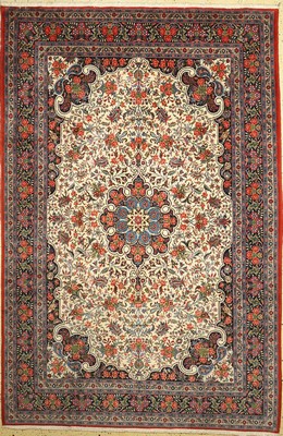 Rosenbidjar Kork fein, Persien, ca. 50 Jahre, Korkwolle auf Baumwolle, ca. 318 x 211 cm, Reinigungsbedürftig, EHZ: 1