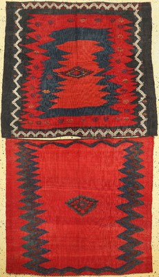 2 Sofreh, Persien, um 1900, Wolle auf Wolle, ca. 100 x 107 cm, EHZ: 2
