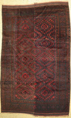 Antiker Belutsch(2 Bahnig), Afghanistan, um1900, Wolle auf Wolle, ca. 272 x 173 cm, EHZ: 2(Flecken)