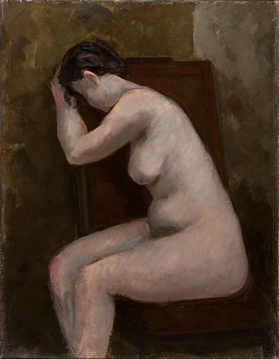 Walter Wohlschlegel, geb. 1907-1999, Öl/Lwd, verso sign., L., ca. 70x54 cm