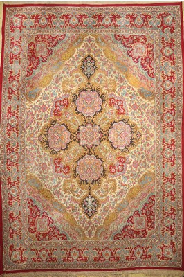 Kerman Lawar fein, Persien, um 1960, Wolle auf Baumwolle, ca. 450 x 305 cm, Reinigungsbedürftig, EHZ: 1-2