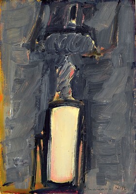 Hermann Bachmann, 1922 Halle-1995 Karlsruhe,Abstrakte Figur, Öl/Malkarton, rechts unten sifniert und bez.: 42/62, ca. 25x17cm, PP, u. Gl., R. ca. ...