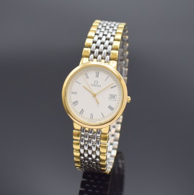 OMEGA De Ville Herrenarmbanduhr Referenz 3961012, Schweiz 1980er Jahre, quarz, verg. Geh. inkl. Gliederband m. Faltschl., Edelstahlboden aufgedr., ...