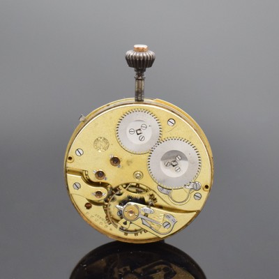 IWC Savonette Taschenuhrwerk Kaliber 53, Schweiz um 1908, Emailzifferbl. m. arab. Zahlen riss., Louis-Zeiger, Werk verg., 3 verschr. Chatons, ...