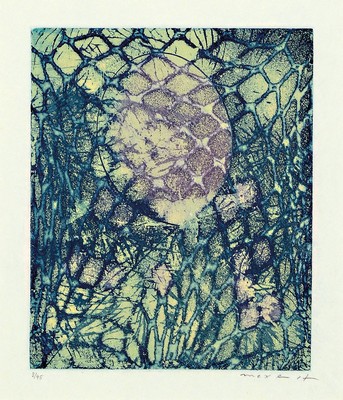 Max Ernst, 1891-1976, Farbradierung auf weißem Japanpapier, handsigniert u. nummeriert 9/45, aus dem Jahre 1967, Druck der Radierung im Atelier G. ...