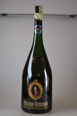 3 Flaschen Jeroboam Riesling-Sekt/Champagner, Fürst von Metternich, Cuvee Riesling Sekt trocken, 11.5 vol, drei Liter, dazu Henkel Trocken feiner ...
