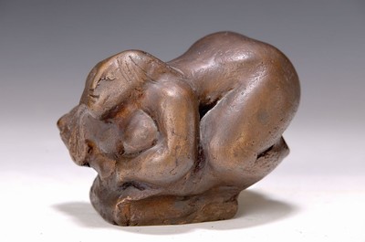 Gernot Rumpf, geb. 1941 Kaiserslautern, Akt, Bronzeskulptur, monogr. ca. 7x10 cm