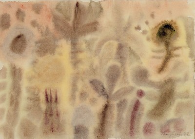 Eduard Bargheer, 1901-1979, Titel: "Garten im Mittag" Aquarell auf Papier, handsign., dat. 1972, Blatt ca. 30,5x42,5 cm, R.,