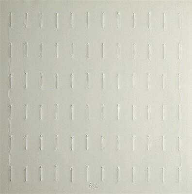 Günther Uecker, geb. 1930, Prägedruck auf Kupferdruckbütten, mittig links handsign., das Werk stammt aus einer sehr kleinen Auflage von nur 60 ...