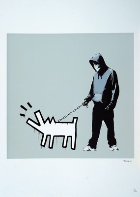 Banksy, Chooose your weapons, Farboffset, handsigniert und num. 63/150, Blattgr. ca. 70x50cm