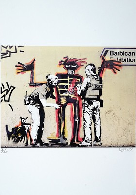 Banksy, Basquiat, Farboffset, handsigniert und num. 3/60, Blattgr. ca. 50x34cm