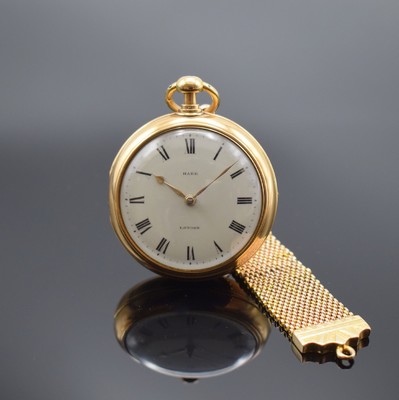 ALEX. HARE London sehr schwere Duplex- Taschenuhr mit 1/4-Repetition in RG 750/000, England Hallmark 1815, Schlüsselaufzug, glattes Geh., seitl. ...