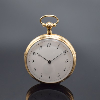 J.G.MESSY in Freiburg sehr seltene große Taschenuhr mit Grande / Petite Sonnerie und 1/4-Repetition in RG 750/000, Deutschland / Schweiz um 1800, ...