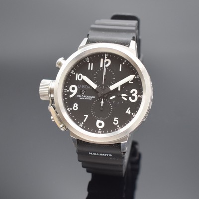 U-BOAT Italo Fontana Herrenarmbanduhr mit Chronograph Modell Flightdeck Referenz U- 7750/50, Automatik, Italien um 2010, Edelstahlgeh. beids. vergl., ...