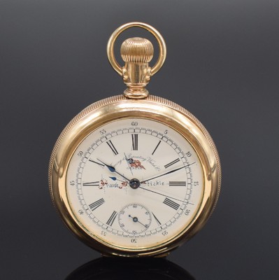 WALTHAM WATCH Co und TIMING REPEATING WATCH Cooffene Taschenuhr und Schaltradchronograph, USA/Schweiz f. den U.S. Markt um 1900, beide verg. Geh. (1x ...
