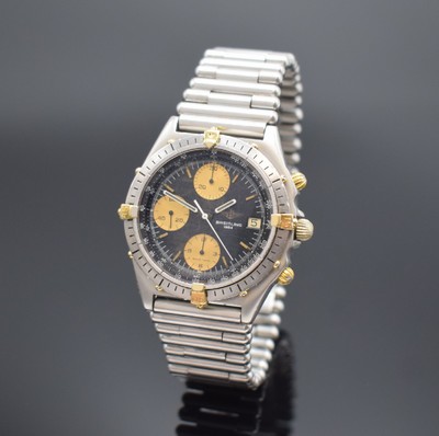 BREITLING Herrenarmbanduhr Chronomat Referenz 81950, Schweiz um 1984, Automatik, verschr. Stahlgeh. inkl. orig. Roleauxband m. dopp. Faltschl., eins. ...